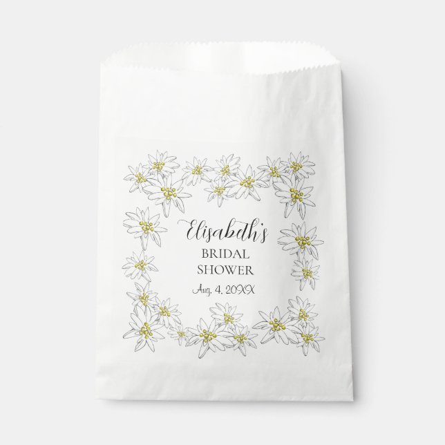 Sachets En Papier Edelweiss Maison de Fleurs Sauvages Mariage Champê (Devant)