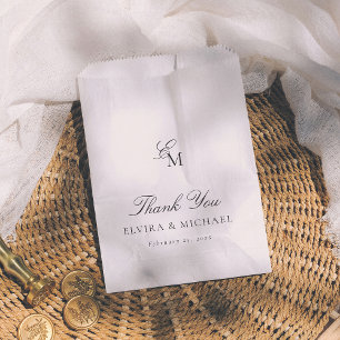 Sachets En Papier Éditorial de remerciement de mariage à monogramme