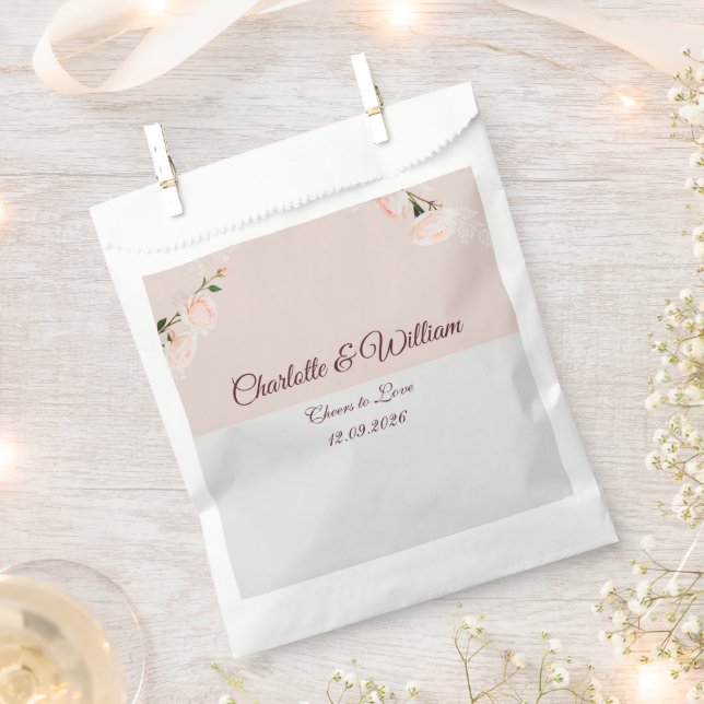 Sachets En Papier Effets doux violet et gris avec fleur (Coupé)