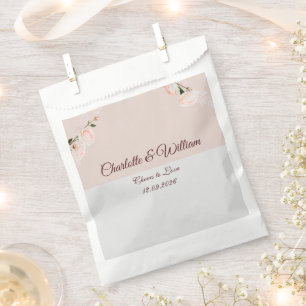 Sachets En Papier Effets doux violets et gris avec fleur