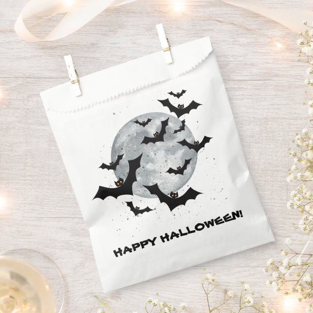 Sachets En Papier Éffrayant Bats Bonne fête d'Halloween (Coupé)