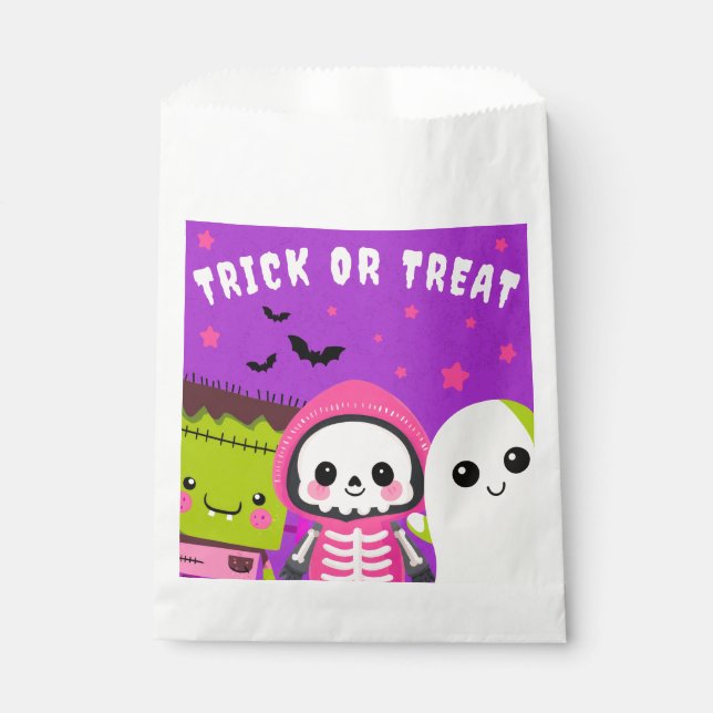 Sachets En Papier Éffrayant Monster Mash Trucs ou traiter Halloween (Devant)