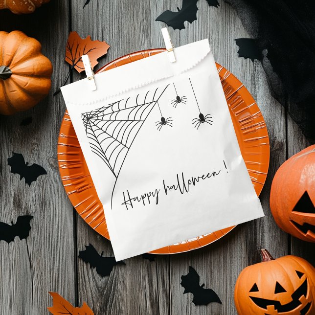 Sachets En Papier Éffrayante Black Spiders Party | Bonne Halloween (Créateur téléchargé)