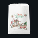 Sachets En Papier Église de Santa Christmas<br><div class="desc">Noël magique - Père Noël dans sa traîne vous apporte un cadeau de Noël</div>