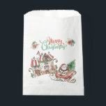 Sachets En Papier Église de Santa Christmas<br><div class="desc">Noël magique - Père Noël dans sa traîne vous apporte un cadeau de Noël</div>