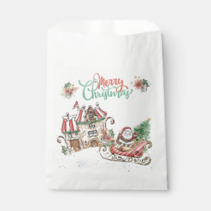 Sachets En Papier Église de Santa Christmas