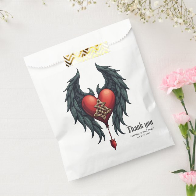 Sachets En Papier Elégance celtique avec coeur et ailes. (Scellé)