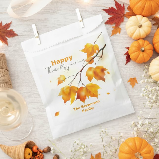 Sachets En Papier Élégant artiste automne Feuilles de l'érable Thank (Créateur téléchargé)