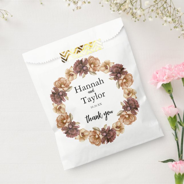 Sachets En Papier Elégant automne automne floral mariage Favor sac (Scellé)