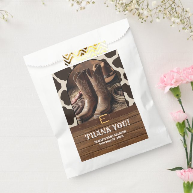 Sachets En Papier Élégant Baby shower de bottes de cowgirl (Scellé)