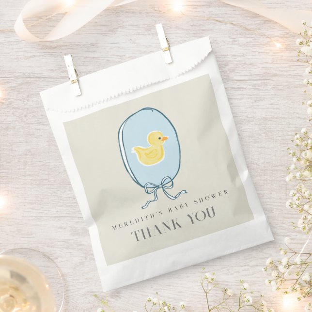 Sachets En Papier Élégant Baby shower en caoutchouc Ducky (Coupé)