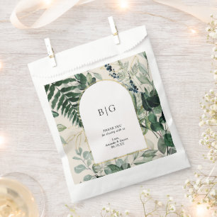 Sachets En Papier Elégant Beige Botanique feuille mariage merci
