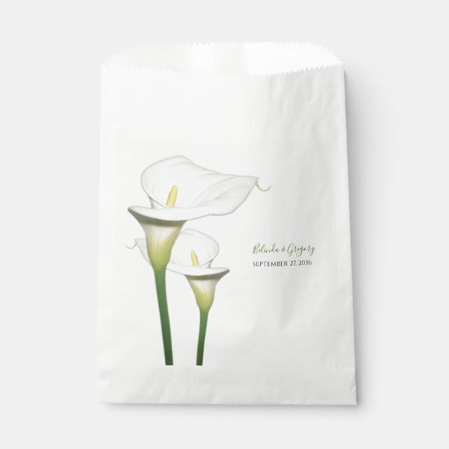 Sachets En Papier Elégant blanc Calla Lilies Mariage (Devant)