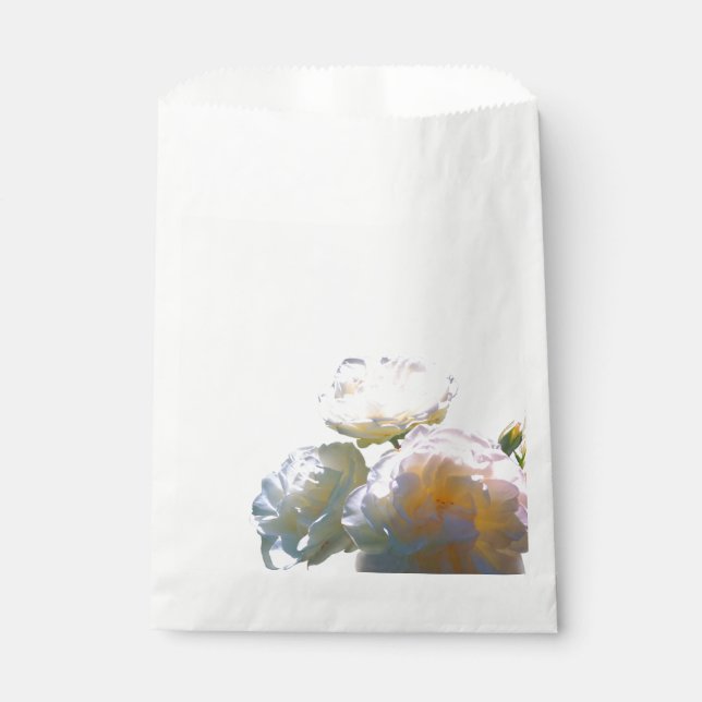 Sachets En Papier Elégant blanc pêche orange roses (Devant)