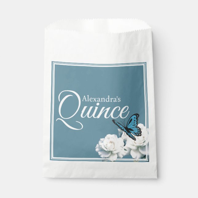 Sachets En Papier Elégant bleu clair Quinceañera - Chambelán Custom (Devant)