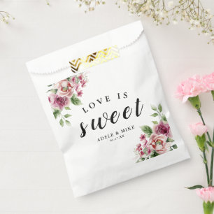 Sachets En Papier Élégant bouquet de roses roses à l'aquarelle pour 