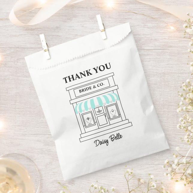 Sachets En Papier Elegant Bride & Co. Réception de Mariage Turquoise (Coupé)