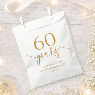 Sachets En Papier Élégant Champagne 60e anniversaire de Mariage