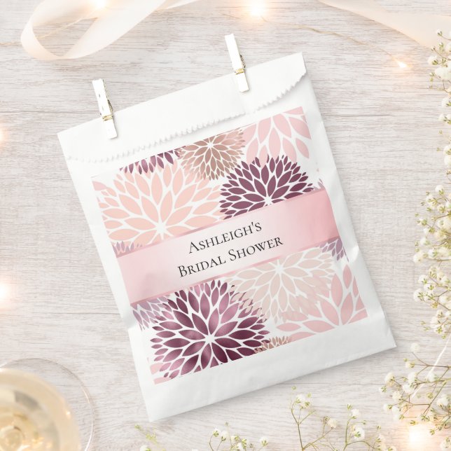 Sachets En Papier Élégant Chic Fleurs Roses (Coupé)