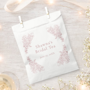 Sachets En Papier Élégant Chinoiserie Rose Nature Oiseau Mariage Cér