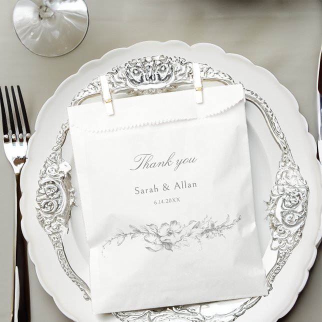 Sachets En Papier Élégant classique Rococo Floral (Créateur téléchargé)