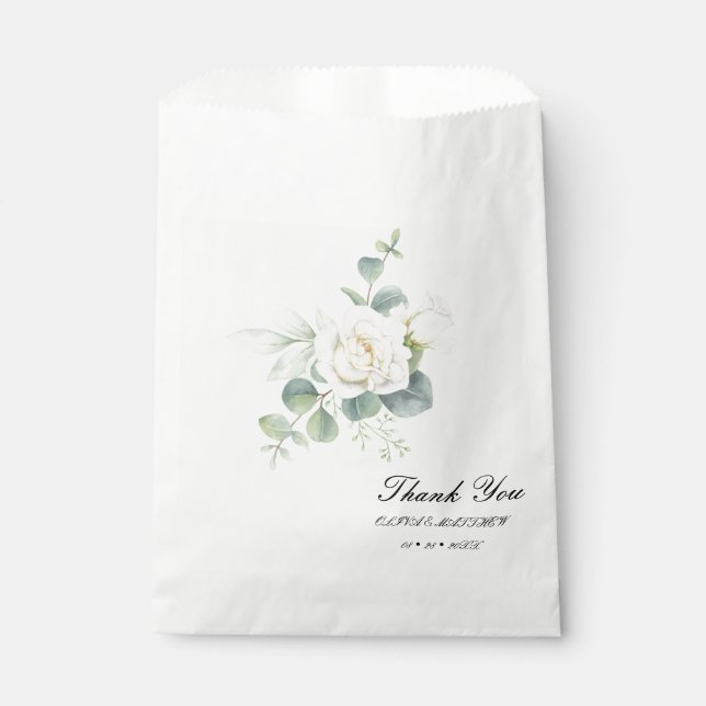 Sachets En Papier Élégant eucalyptus botanique Mariage d'été (Devant)
