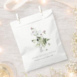 Sachets En Papier Élégant Fleur sauvage croisé violet Baptême fl