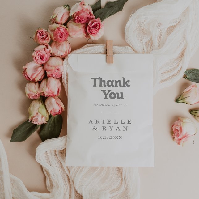 Sachets En Papier Élégant Formel Minimal Merci Mariage (Créateur téléchargé)