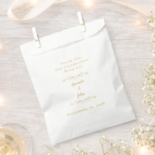 Sachets En Papier Elégant Gold Classic Mariage Formel Réception Chic