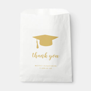 Sachets En Papier Élégant Gold et blanc Merci de la limite de grad