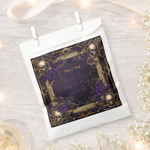 Sachets En Papier Élégant gothique violet et Mariage noir