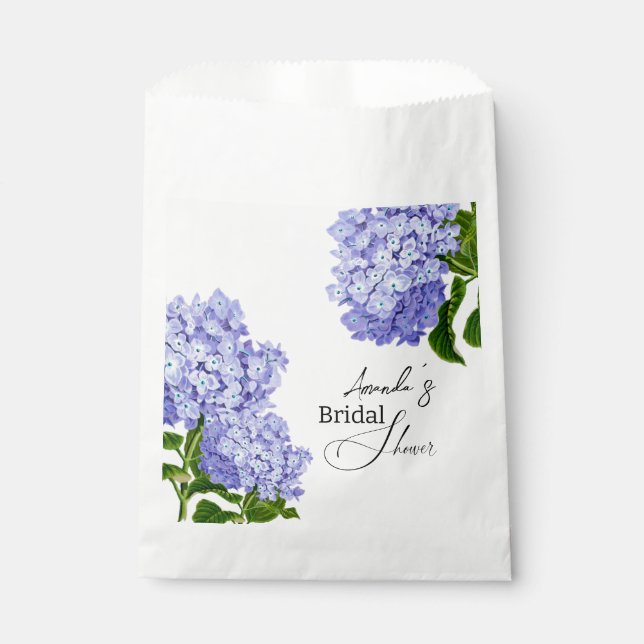 Sachets En Papier Élégant Hydrangea Bleu Floral Baby Shower de Maria (Devant)