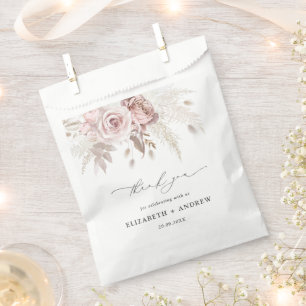 Sachets En Papier Elégant Jardin Bleu Merci de mariage