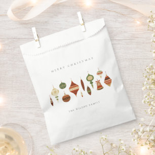 SACHETS EN PAPIER ELÉGANT KRAFT RED GREEN STAR CHIRSTMAS ORNAMENTS