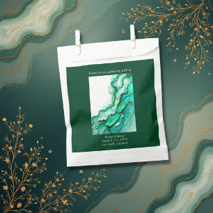Sachets En Papier Elégant Mariage couleur marbre Turquoise Emerald