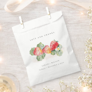 Sachets En Papier Élégant Mariage de feuillage de fraise rouge migno