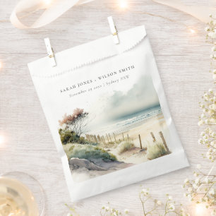Sachets En Papier Elégant Mariage de la plage de sable de la côte de