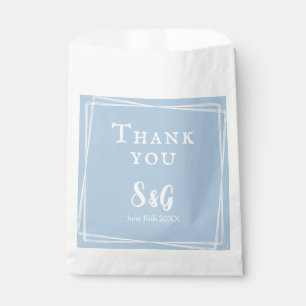 Sachets En Papier Élégant Mariage Personnalisé Écriture Stylée Bleu 