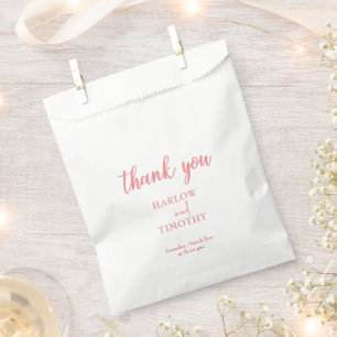 Sachets En Papier Élégant Mariage simple rose