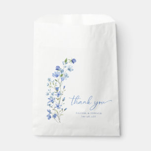 Sachets En Papier Élégant Merci bleu floral Dusty