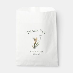 Sachets En Papier Elégant Merci de Mariage à fleurs Calla Lily Perso