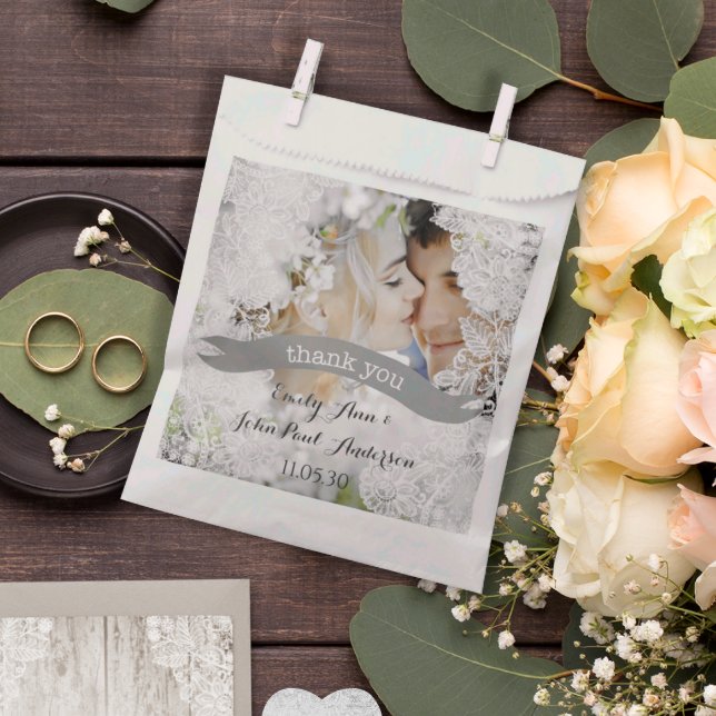 Sachets En Papier Élégant Merci en dentelle de ferme (Créateur téléchargé)