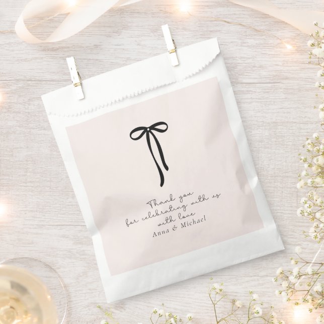 Sachets En Papier élégant Merci rose lait (Coupé)