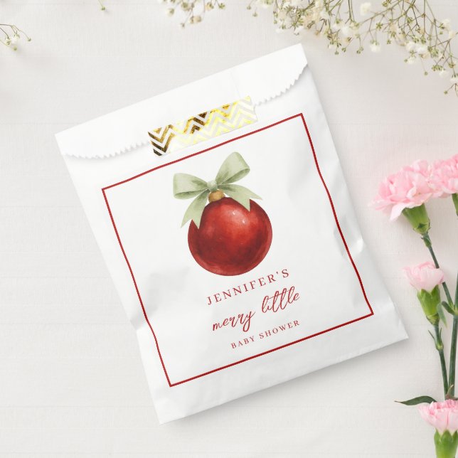 Sachets En Papier Elegant Merry Little Christmas Baby Shower (Scellé)