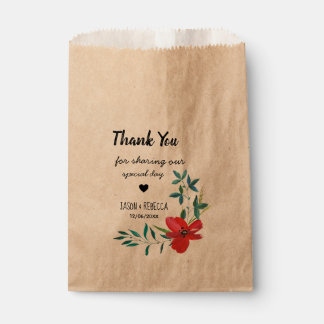Sachets En Papier Elegant Modern Floral Wedding Thank You