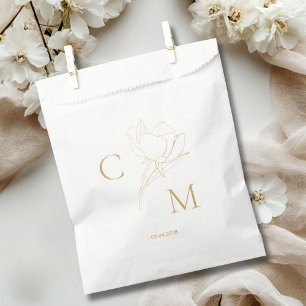 Sachets En Papier Elégant, moderne linéaire, monogramme,