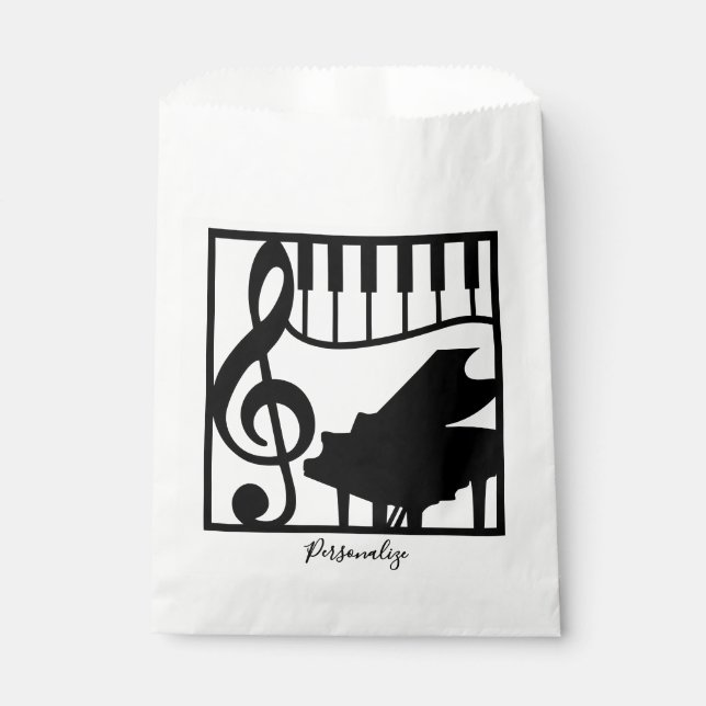 Sachets En Papier Elegant Music Piano Keyboard Clef Note Stylish (Devant)