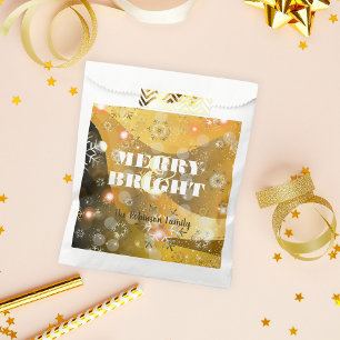Sachets En Papier Élégant Noël Lumière Bokeh Doré Brillante