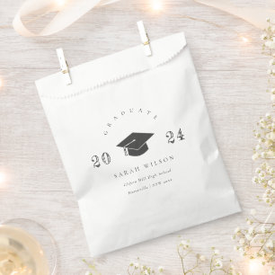 Sachets En Papier Élégant noir et blanc Minimal Graduation simple