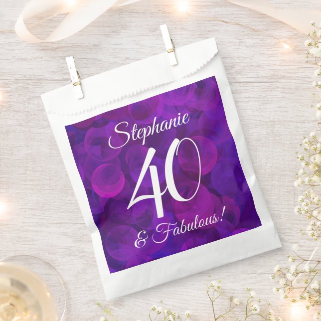 Sachets En Papier Elégant Purple 40 et Fabuleux fête d'anniversaire (Coupé)